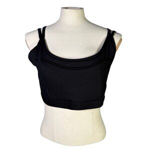 OFFLINE By Aerie Black Goals Velvet Trim Sports Bra XXL Adj. Waist Hook Closure